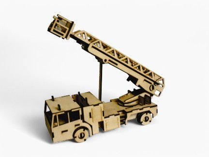 Fire truck toy model from biodegradable materials
