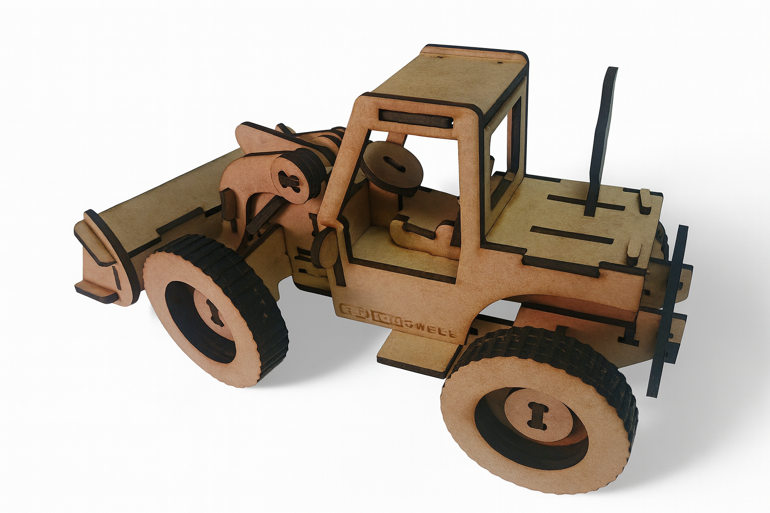 Biodegradable bulldozer toy made from sugarcane bagasse
